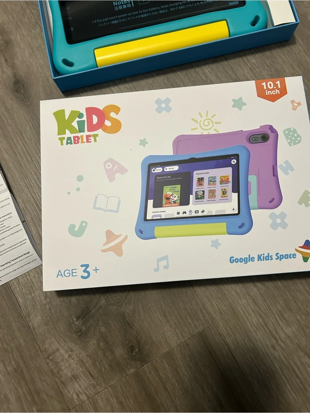 Kids Tablet with Blue Protective Case and Yellow Handle - Brand Unspecified
